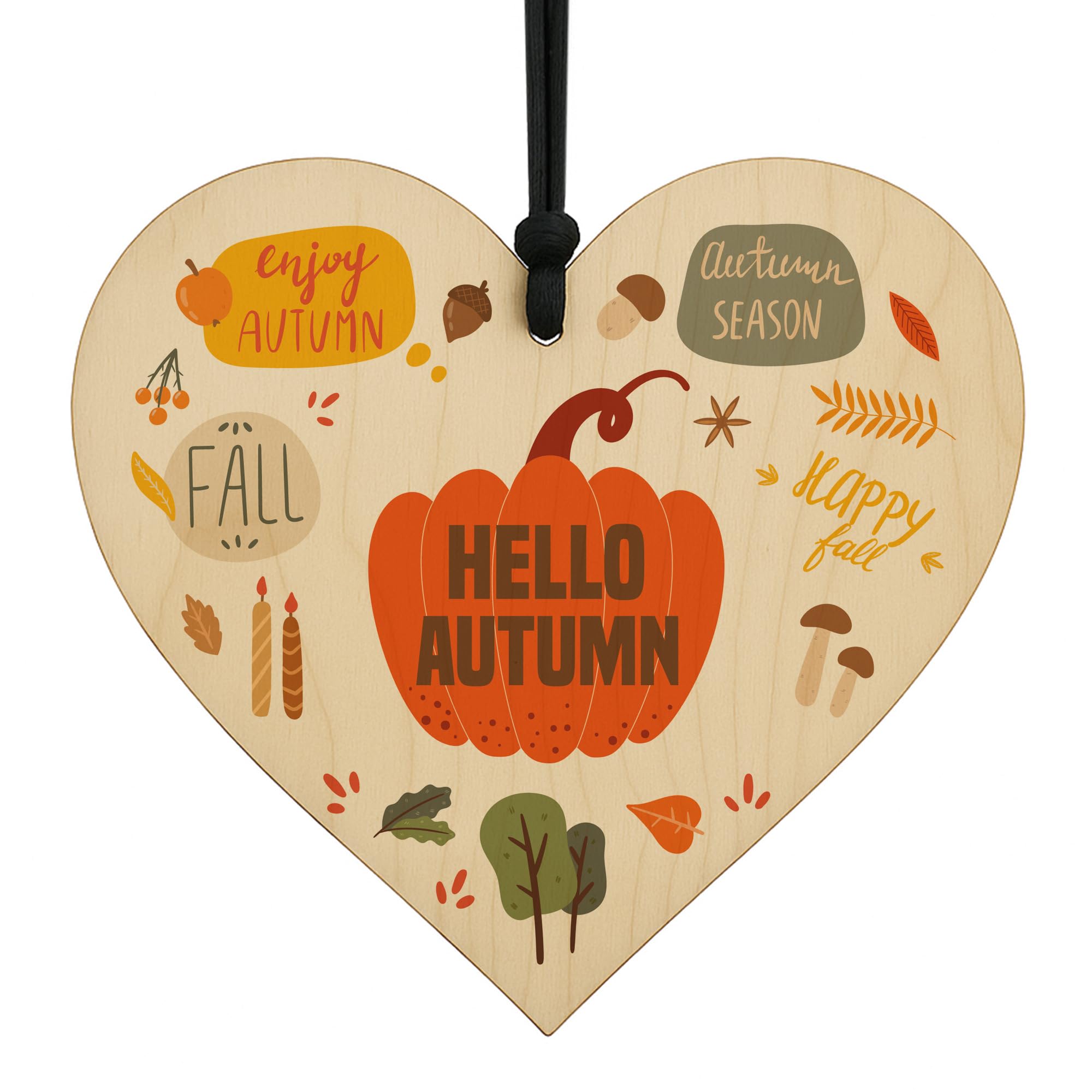Red Ocean Autumn Wooden Plaque Autumn Decorations Autumnal Decor Thanksgiving Fall Presents For Friends Family Home Decor Signs