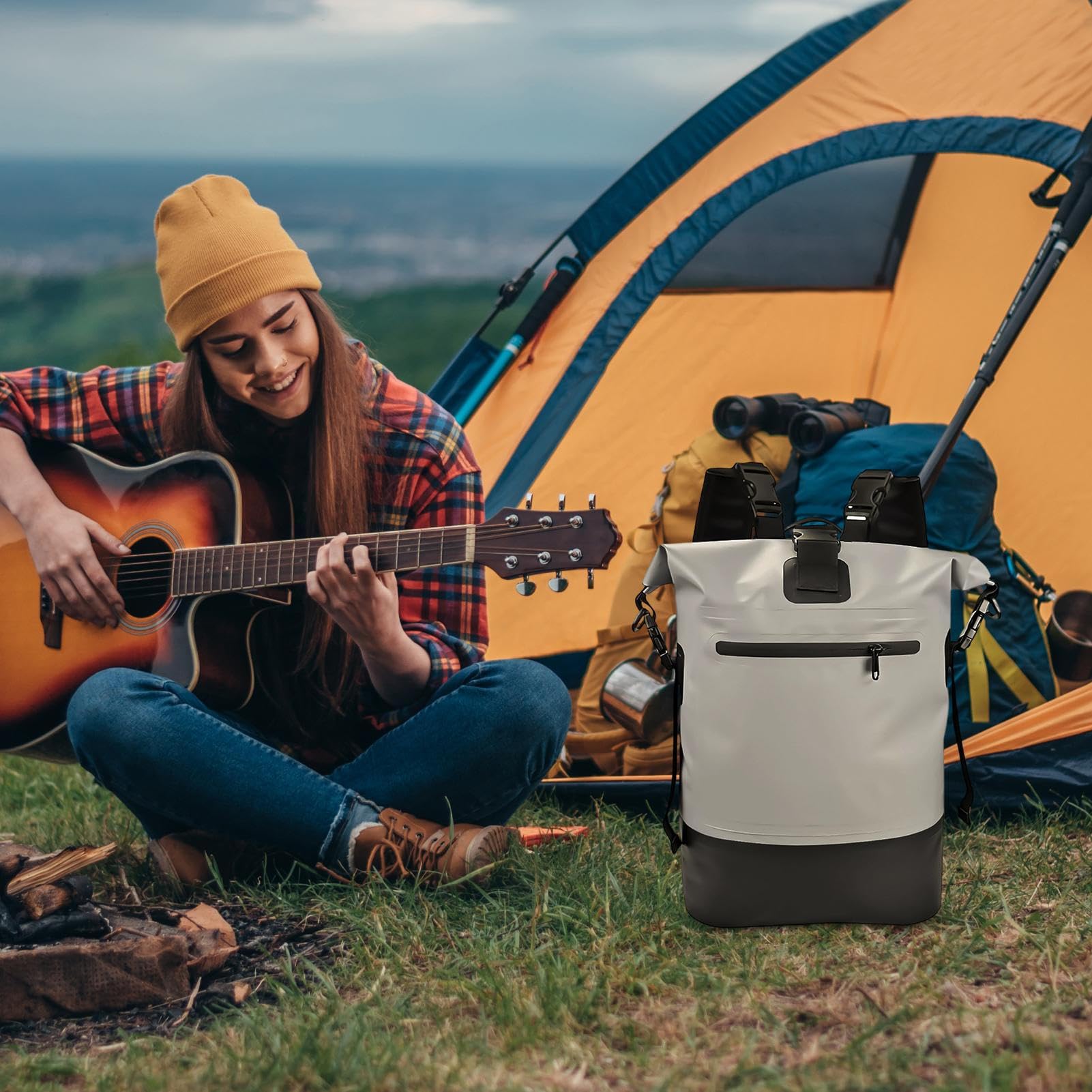 Wodoodporna Torba Sportowa 25 l Torba Podróżna z Rolowanym Zamknięciem | Plecak Campingowy Dla Mężczyzn Do Wędrówek Kempingu Outdoor Wspinaczki Trekkingu Plaży Siłowni