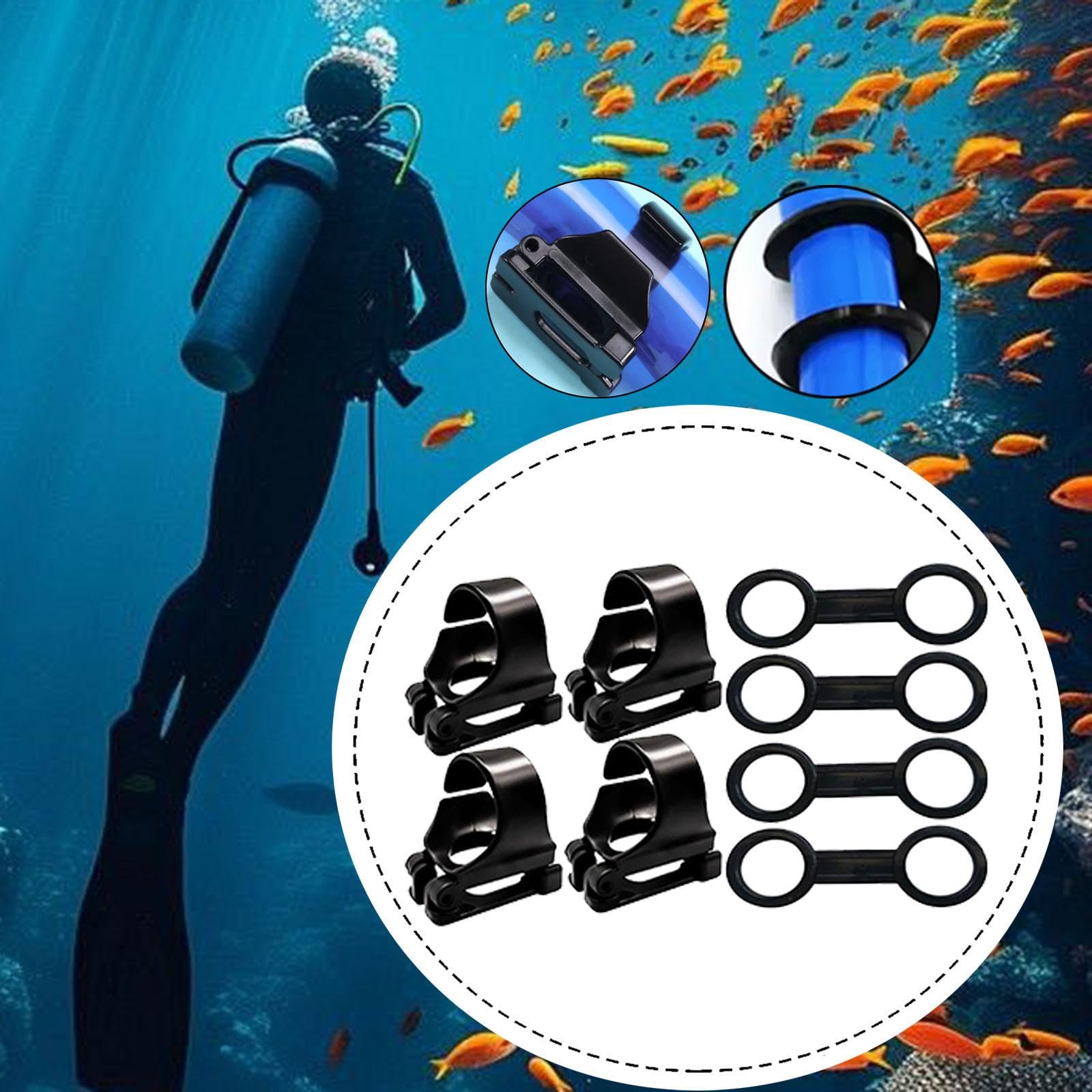 Perfeclan 8 Clips de Fixation pour équipement de plongée sous-Marine et de Snorkeling, Accessoires de Sports sous-Marins, Supports pour Tuba et Tuba
