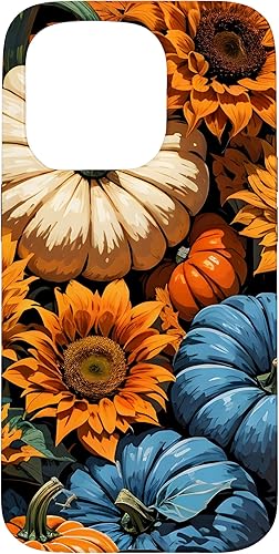 Miniatura 34 de Funda para iPhone 13 Pro Max Bonito arte de calabazas, girasoles y hojas de otoño