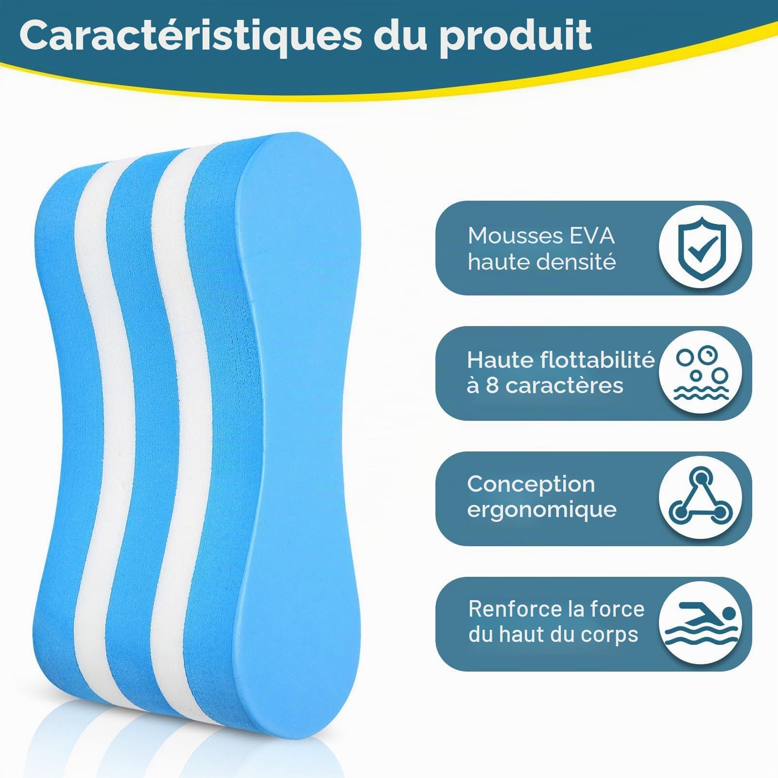Flotteur de Jambe de bouée de Traction, Planches De Flottaison,Flotteur d'entraînement de Natation, équipement d'aide à l'entraînement en Piscine, flottaison en Mousse EVA pour Adultes, nageurs