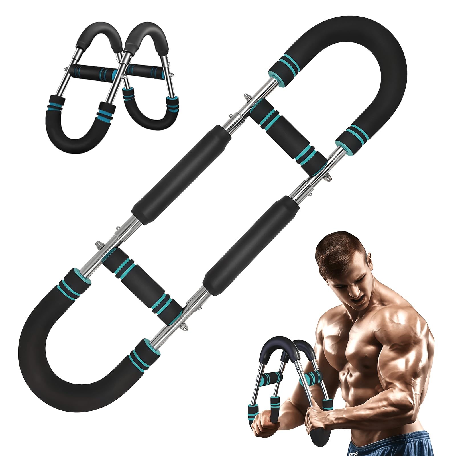 Twister Arm Trainer, regulowany ekspander klatki piersiowej, przenośny Power Twister Bar wzmacniacz siły mięśni, sprzęt fitness do domu dla mężczyzn, początkujących i profesjonalnych sportowców