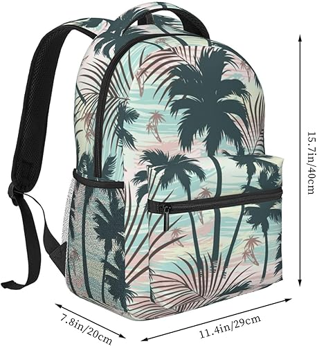 Miniatura 2 de Palmeras Mochila Casual de Gran Capacidad Ligero Ajustable Para Hombre Para Mujer, Palmeras 8