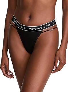 [Victoria's Secret] ヴィクトリアシークレット ロゴ コットン ストラッピー ソング ショーツ Logo Cotton Strappy Thong Panty [並行輸入品]