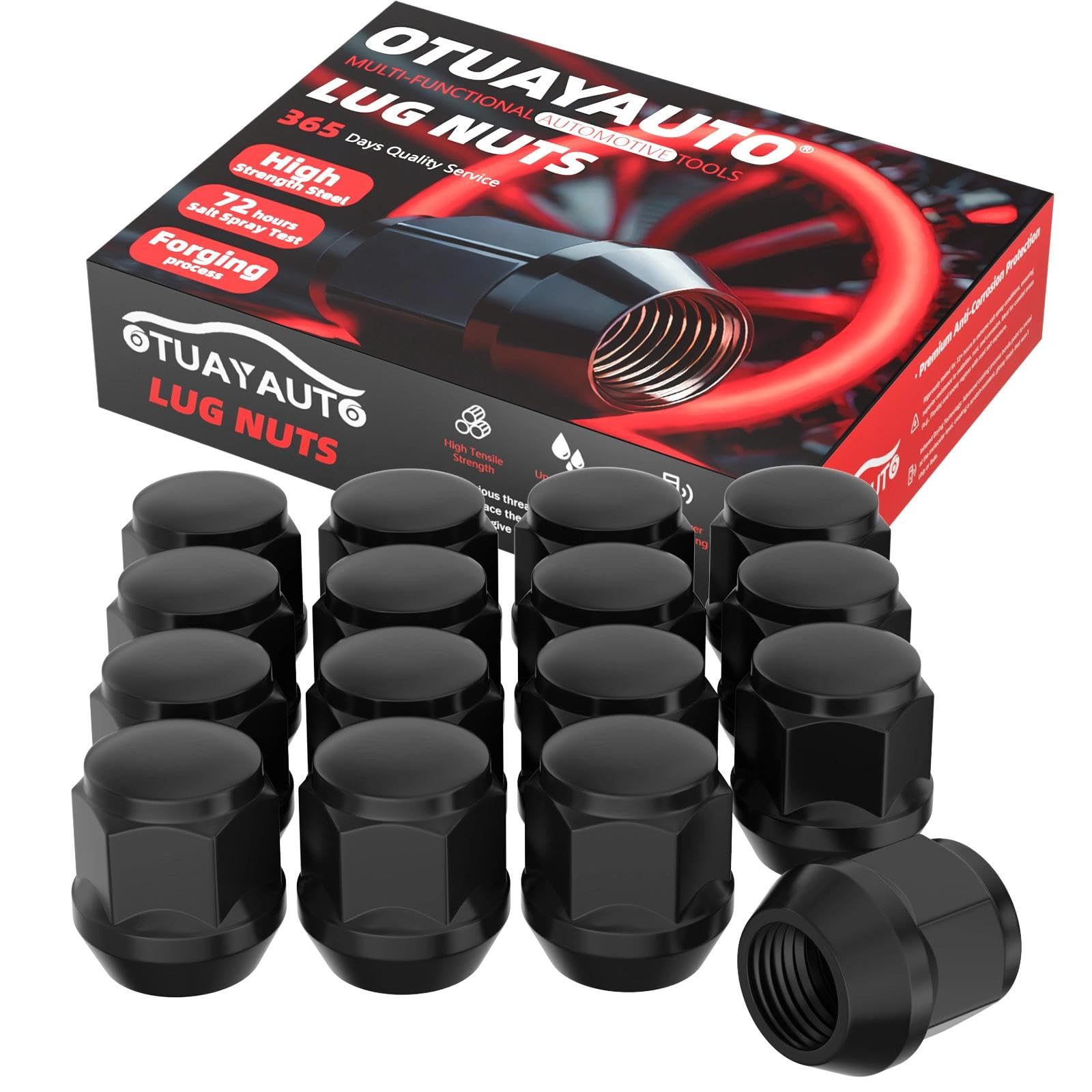 OTUAYAUTO ホイールナット M12×P1.25 ニッサン・スバル・スズキに適用 クロモリ製 19HEX 16個セット ラグナット