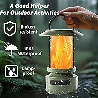 Vista 5 de Swingers Altavoces Bluetooth para exteriores con llama parpadeante, luces de altavoz Bluetooth portátiles impermeables, altavoz al aire libre