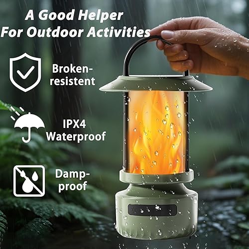 Miniatura 5 de Swingers Altavoces Bluetooth para exteriores con llama parpadeante, luces de altavoz Bluetooth portátiles impermeables, altavoz al aire libre para