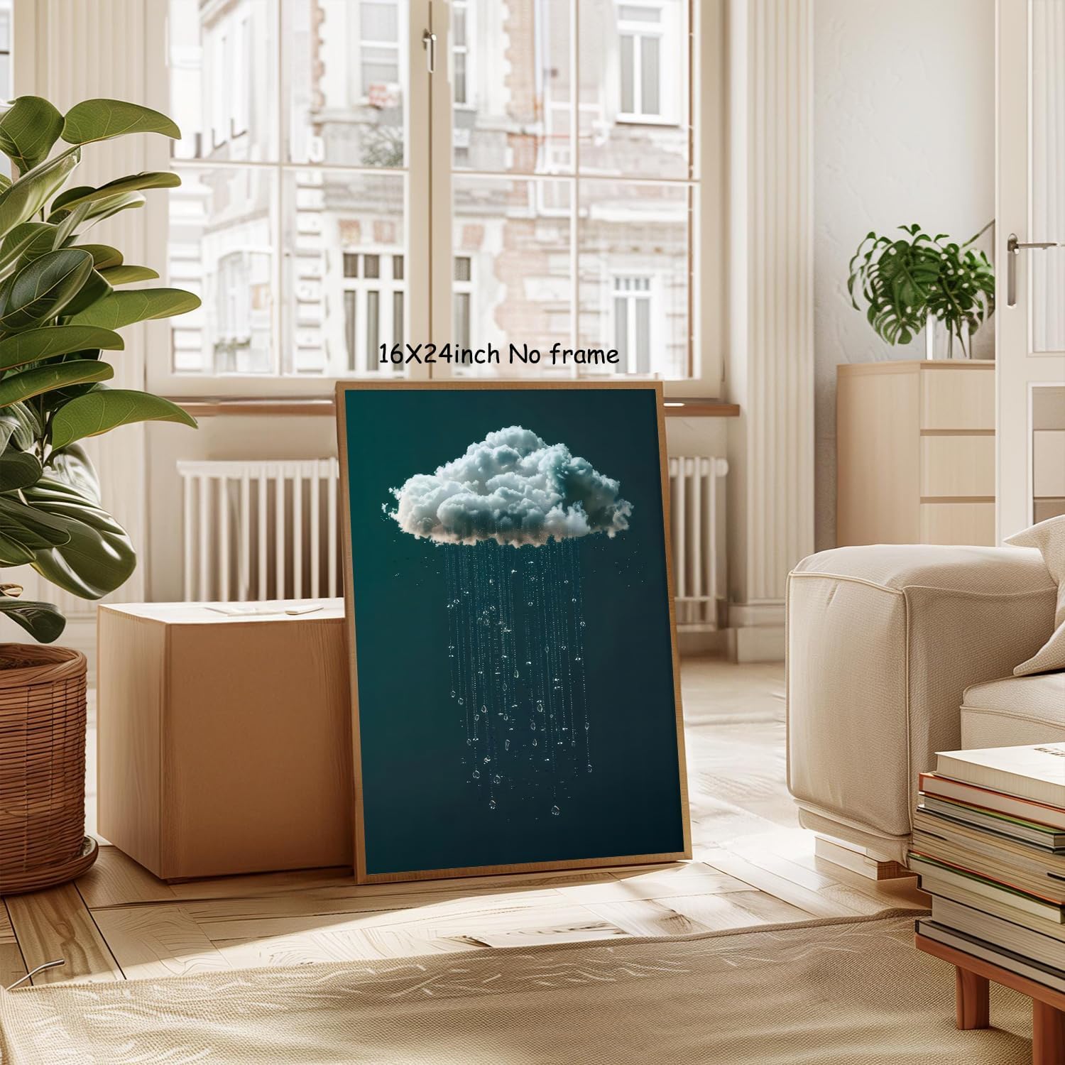 Mastraxin Green Cloud Wall Art Abstract Clouds Print Cloudy Sky Painting Dark Emerald Green Pictures Wall Decor Moody Cloud Wall Art Rain Cloudy Poster Vintage Sky Wall Print Bedroom 16x24in Unframed