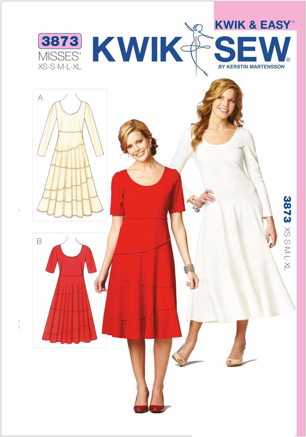 Kwik Sew K3873 Dresses Sewing Pattern, Size XSSMLXL