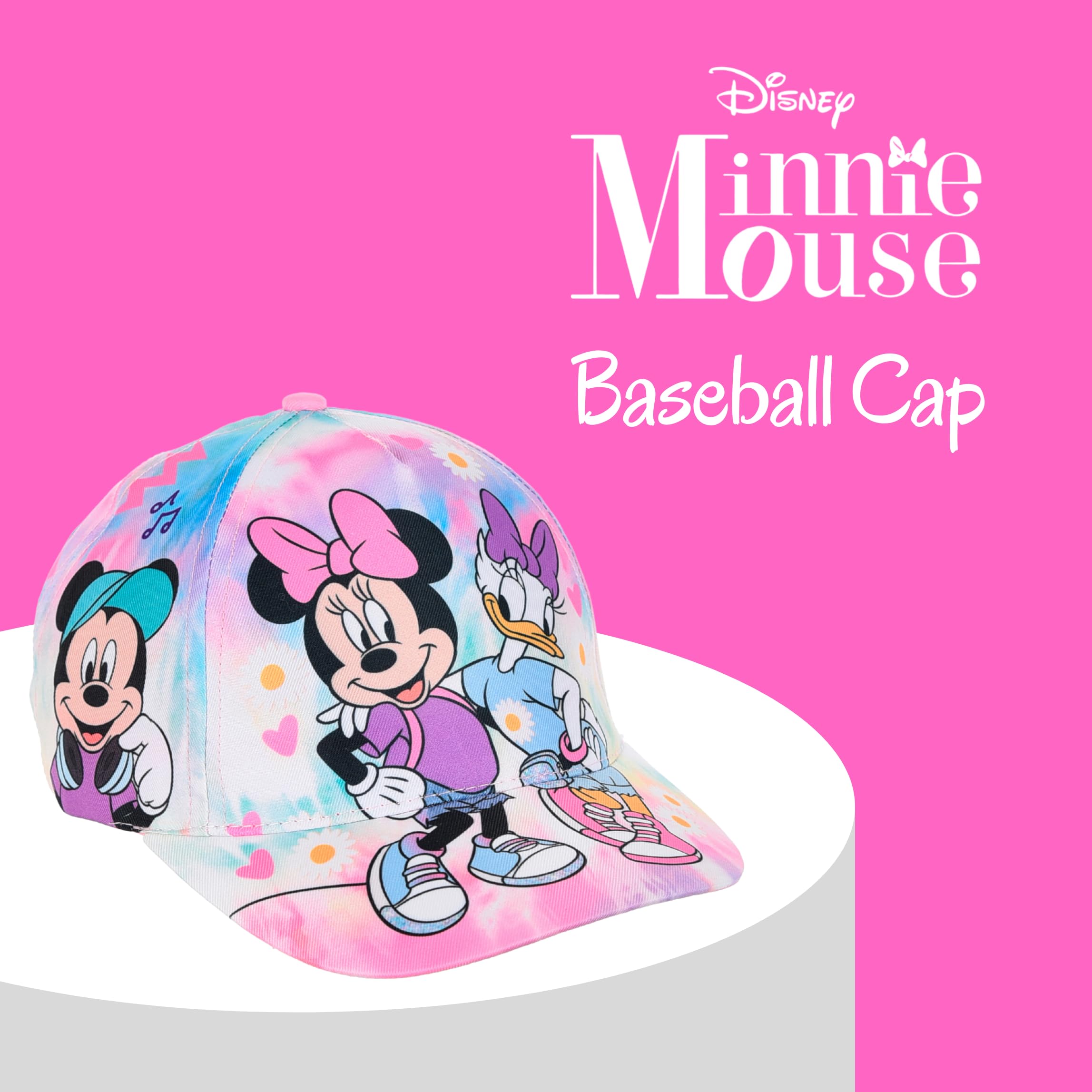Disney Minnie Mouse para Niñas, Gorra de Beisbol de Verano Diseño Mickey Mouse, Daisy, Donald y Pluto, Regalo para Niñas