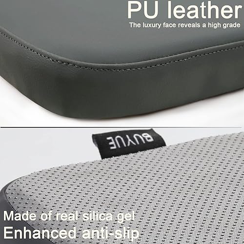 Miniatura 4 de BUYUE Juego de 4 cojines metálicos para sillas de 14 pulgadas con magnéticos, de piel sintética, de lujo, impermeables, antideslizantes, para