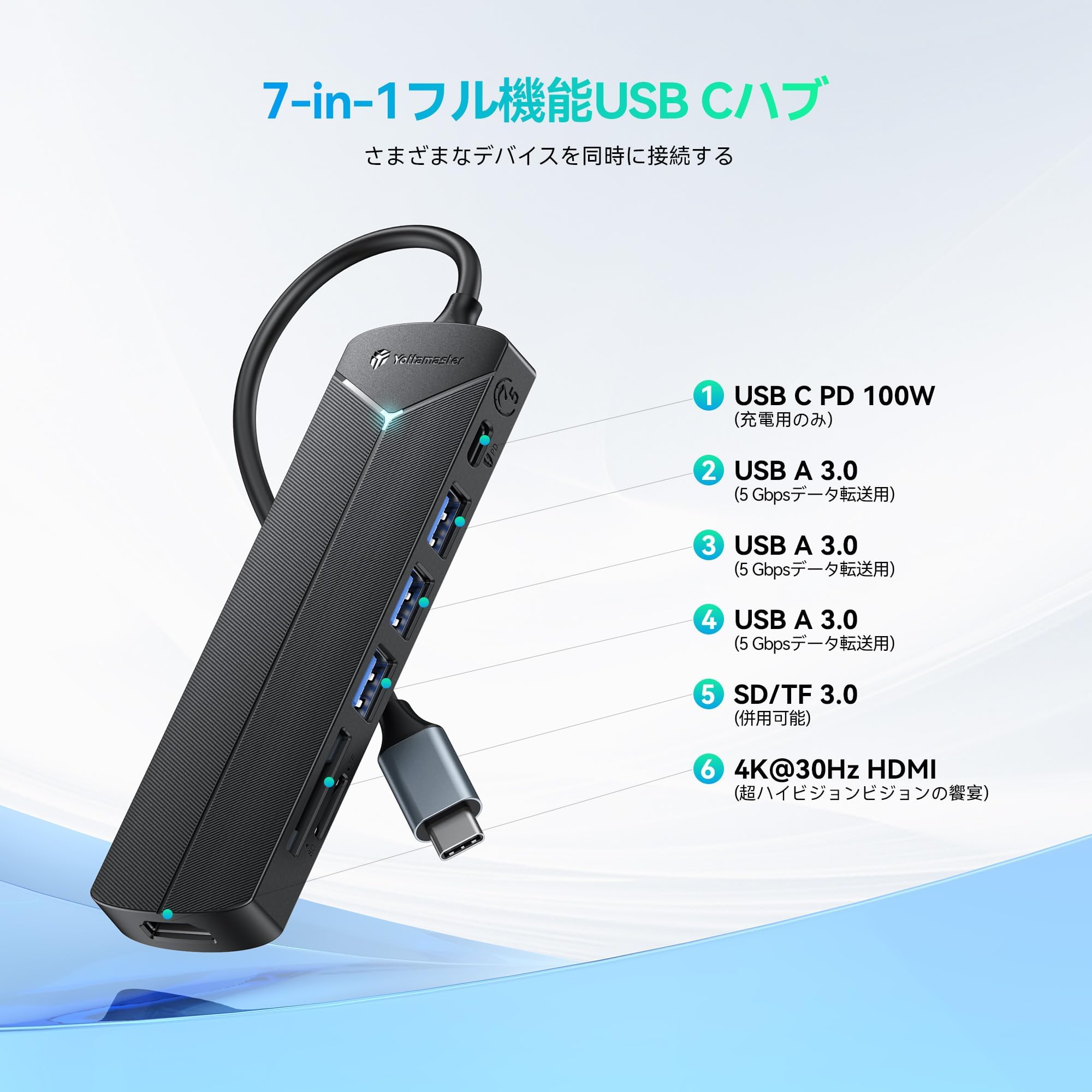 Yottamaster 7ポート USB データハブ Type C Amazon | Yottamaster 7ポート USB 3.2 Gen2 データハブ