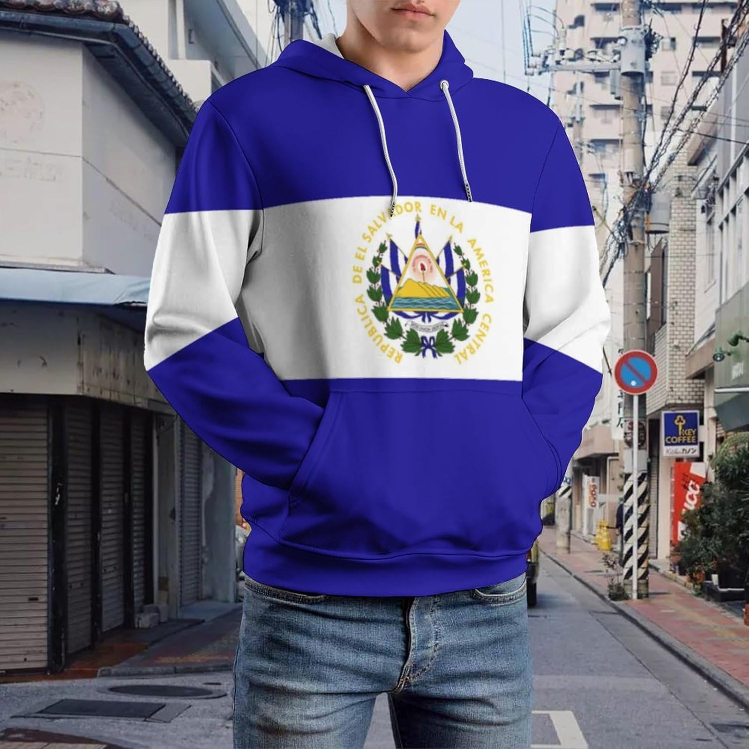 Fattyeery Mens Pullover Sweatshirts Barbados Flag Hoodie Sweatshirts for Adult Sweater Casual Unisex Sweatshirt