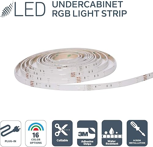 Miniatura 3 de Tira LED resistente al agua de 13 pulgadas 4M RGB multicolor cortable, kit completo de tiras autoadhesivas y control remoto incluido