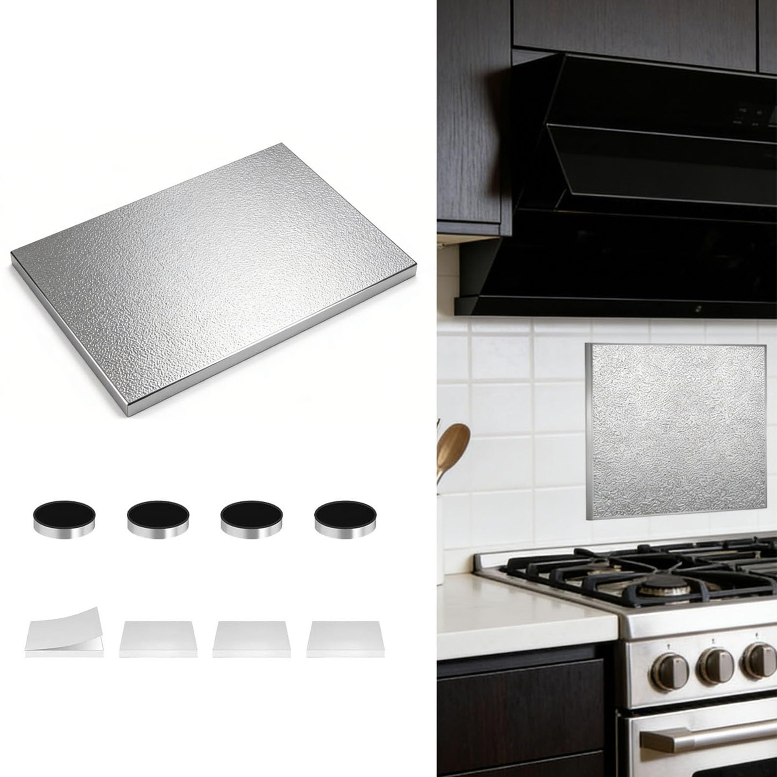 Magnetische, feuerfeste Hitzeschutzfolie für Kühlschränke – Selbstklebende Aluminium-Isolierplatte für Herde, Backöfen und Grills – 71 x 71 cm große Hitzeschutzfolie schützt Ihren Kühlschran