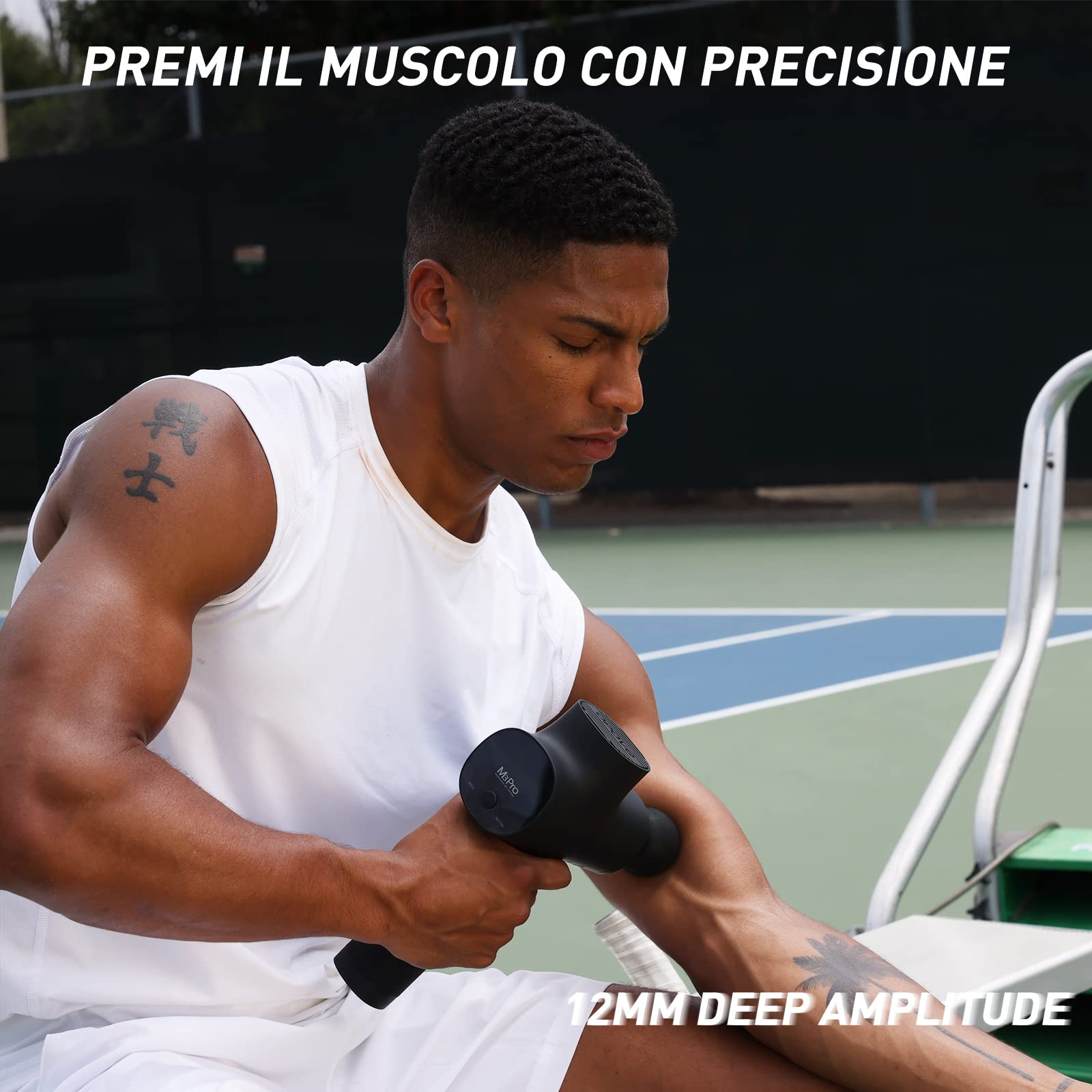 Opove Pistola Massaggio Muscolare Professionale Massage Gun 5 Livelli Di Velocità Schermo LED Massaggiatore Muscolare Cervicale Schiena Gambe Silenziosa Massaggiatore Elettrico, Opove M3 Pro 2 Nero