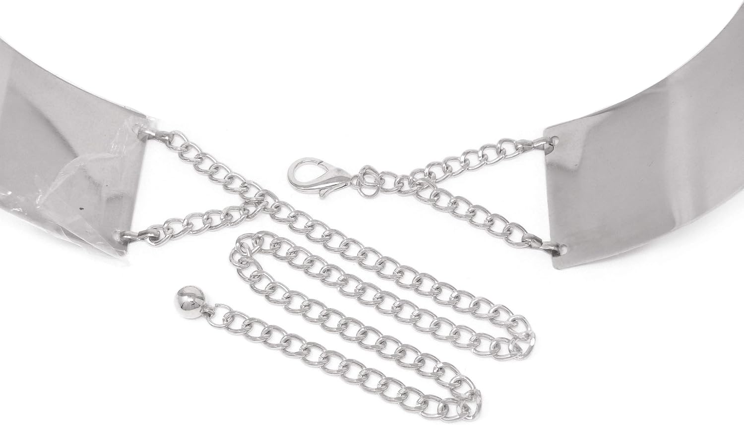 Fashion 21 Women's Shiny Polished Adjustable Metal Mirror Waist Belt Gold, Rose Gold, Silver Tone - Image 3