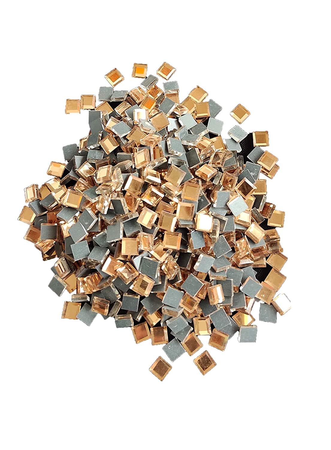 Sahoji 11000pcs Bronze Square Mosaic Mirror Pieces, Tessera for Arts and Crafts with Fabric Glue (Copper Gold, 3MM) 2