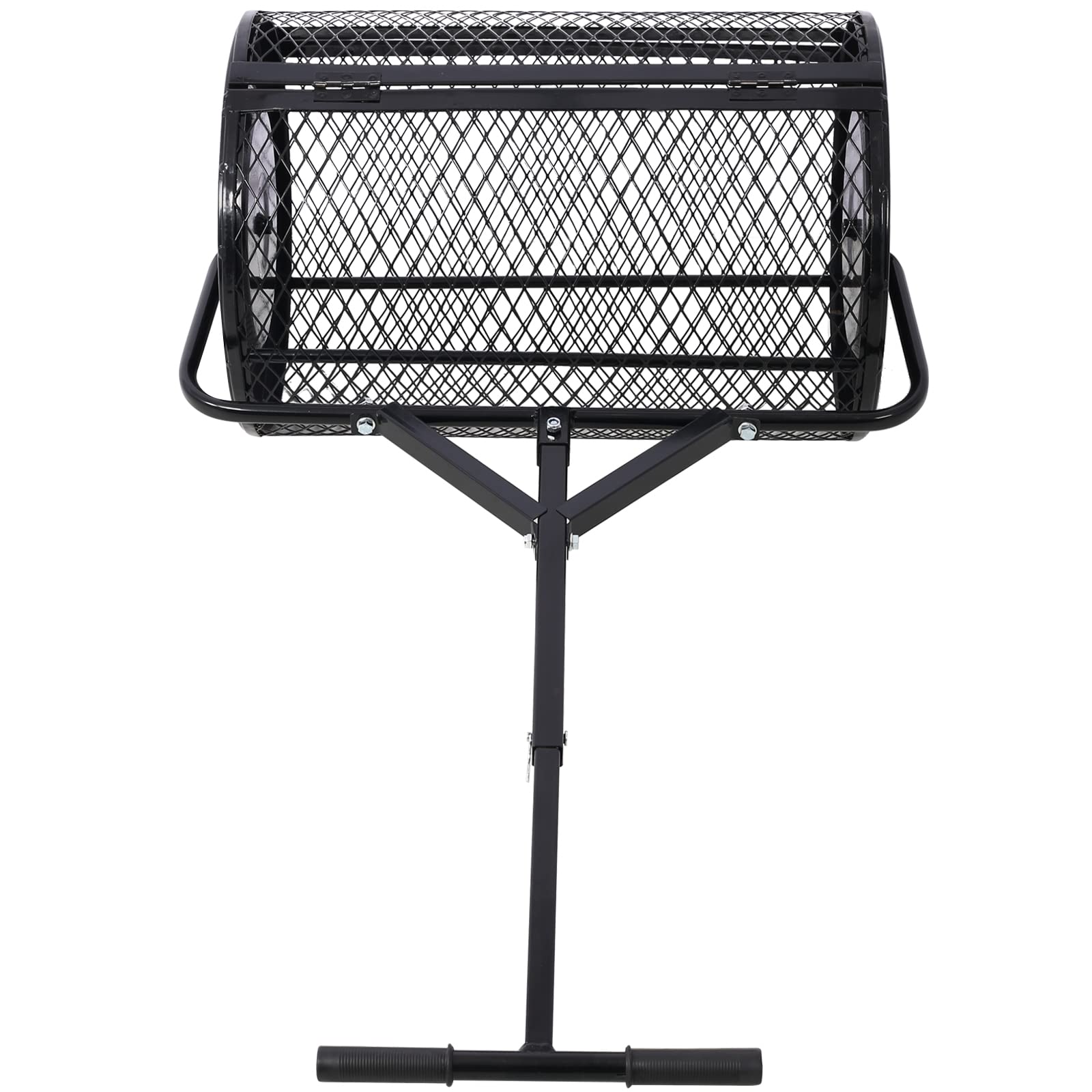 Spandiconcime da 24" e spandiconcime per torba, spandiconcime per prato con rullo posteriore con maniglia a T regolabile in altezza, spandiconcime da giardino con cestello in rete d'acciaio per spar