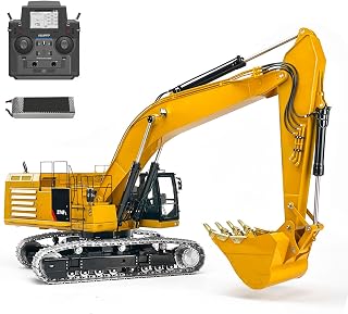 TOUCAN RC HOBBY Excavadora hidráulica a control remoto LESU 374 C374F con acabado 1/14, excavadora controlada por radio, máquina pesada, batería PL18EV LITE