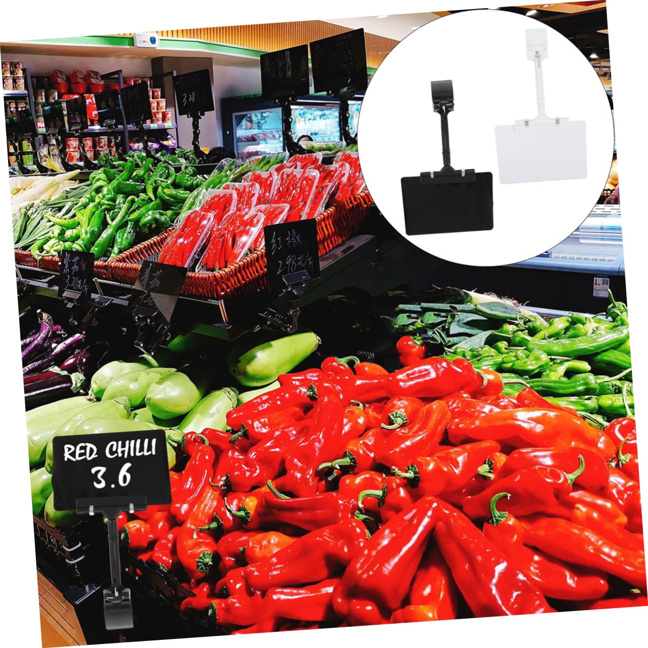 LALAFINA 18piezas Soporte De Carteles De Precio Clips Para Exhibición De Precios Supermercados y Tiendas