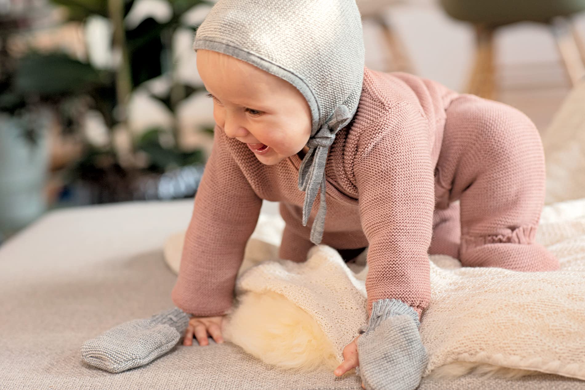 Disana STRICK-OVERALL Baby & Kleinkind - 100% Bio-Merino – atmungsaktiv & bequem - unisex Gr. 50 – 80 - nachhaltig & fair - dehnbar, mit Umklappbündchen - made in Germany
