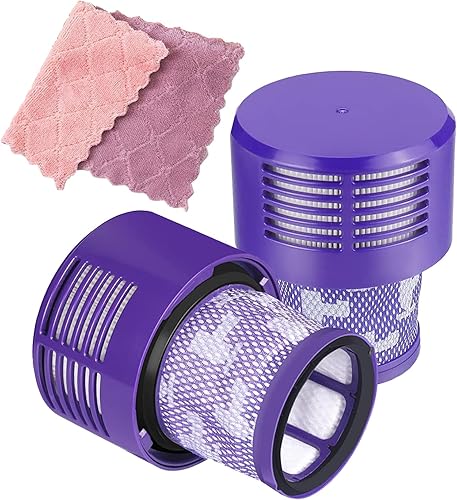 Filtros de aspiradora True HEPA V10 para Dyson V10 Cyclone, V10 Absolute, V10 Animal, V10 Total Clean, SV12, reemplazo para 969082-01, 2 filtros y 1