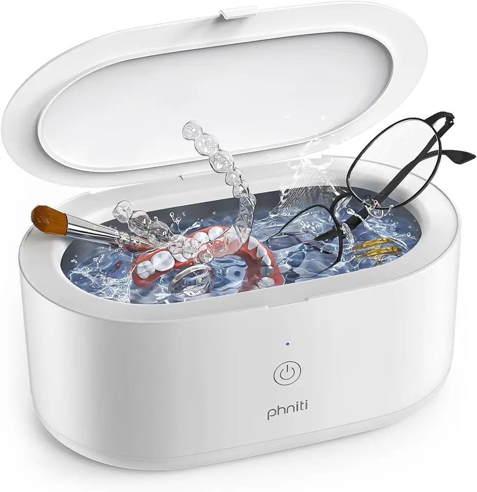 Limpador de joias ultrassônico, máquina de limpeza de retentor Phniti de 590 ml, anéis de prata profunda, colares, óculos, uso odontológico em máquina, 600ml