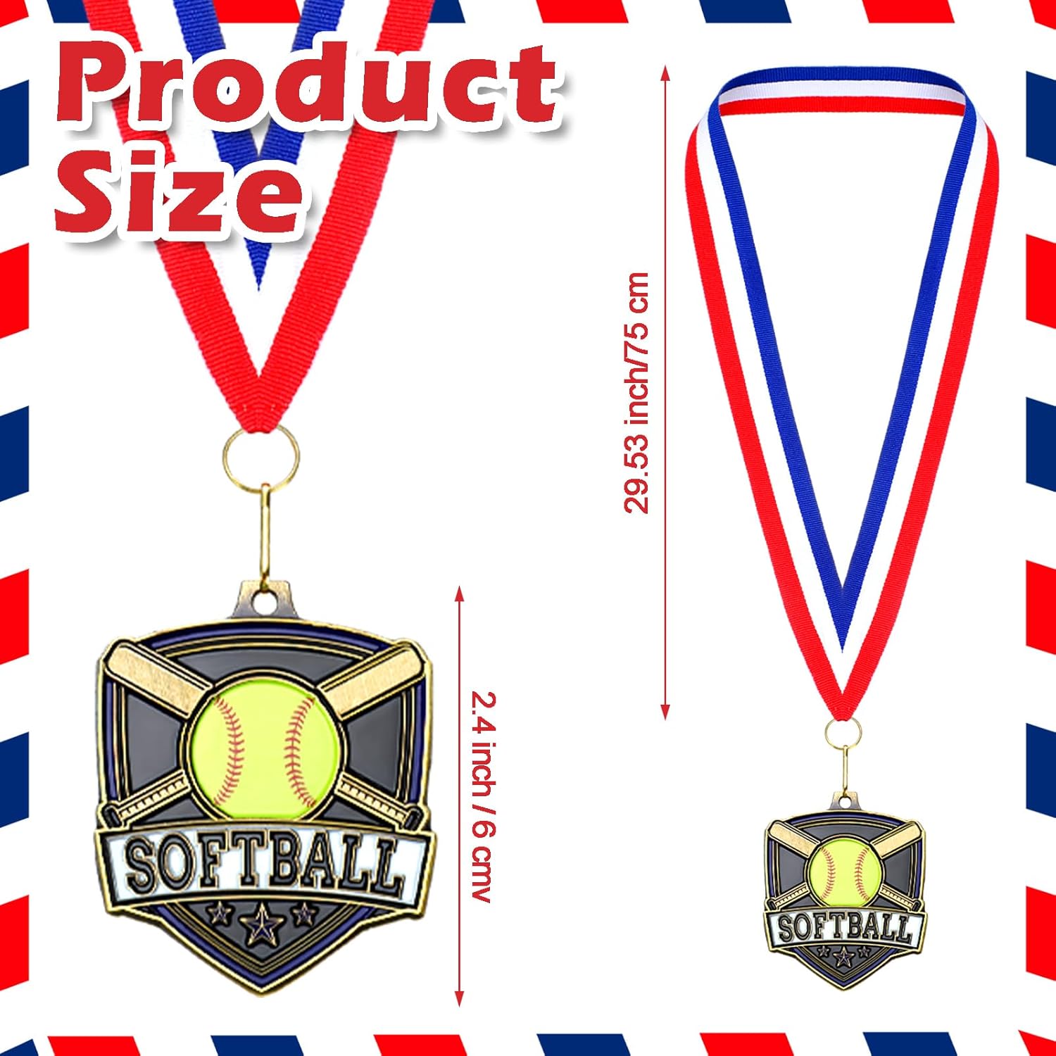 10/20 /30/40 Pcs Award Medals Bulk Sports Medals with Neck Ribbons 2.4 Inch Winner Award Trophy Prize Gift for Sports Themed Party Favors Tournaments Match - Image 2
