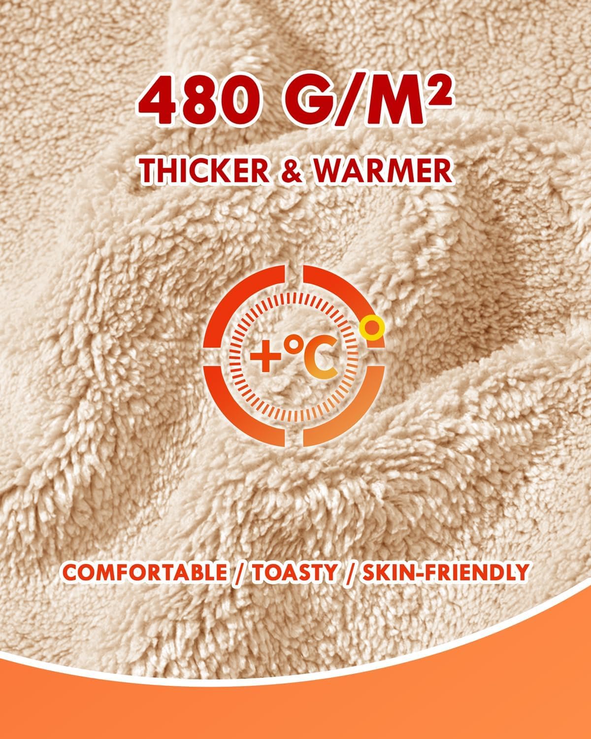 Men's Sherpa Lined Hoodie Winter Fleece Warm Pullover Casual Long Sleeve Hooded Sweatshirts - Image 5