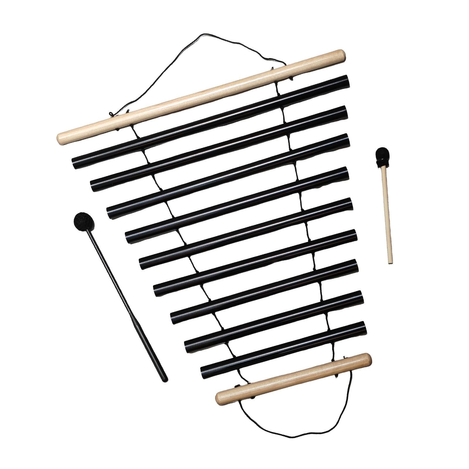 Windspiel Meditation Handglocke Klangstab zeug Metall mit Entspannendem Sound für Meditation Eltern Kind Aktivität Dekoratio, Schwarz