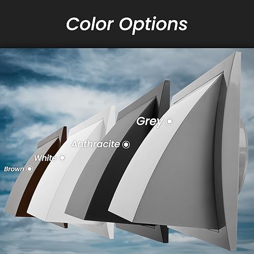 Miniatura 5 de Repa Market Cubierta de ventilación para secadora de 5 pulgadas, antracita, para paredes o techoCubierta de protección de plástico ABS con cubierta