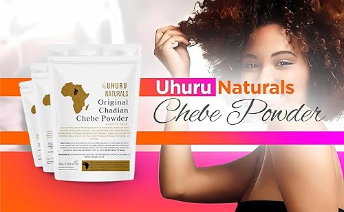 Miniatura 3 de Uhuru Naturals Chebe Powder 3.53 oz  Polvo de Chebe africano natural sin colorante con lavanda para un mayor crecimiento y fuerza del cabello