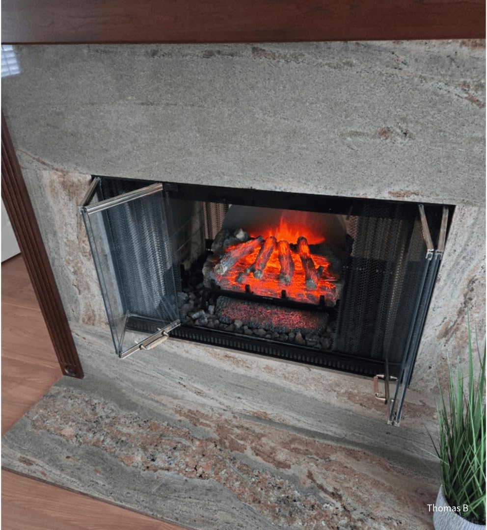 Touchstone BurnBrite 22" Free Standing Electric Fireplace Log Set, Fireplace Insert, 750W/1500W Heater, 3 Flame-10 Ember Colors, Crackling Sound, Alexa-WiFi Enabled, Remote Control
