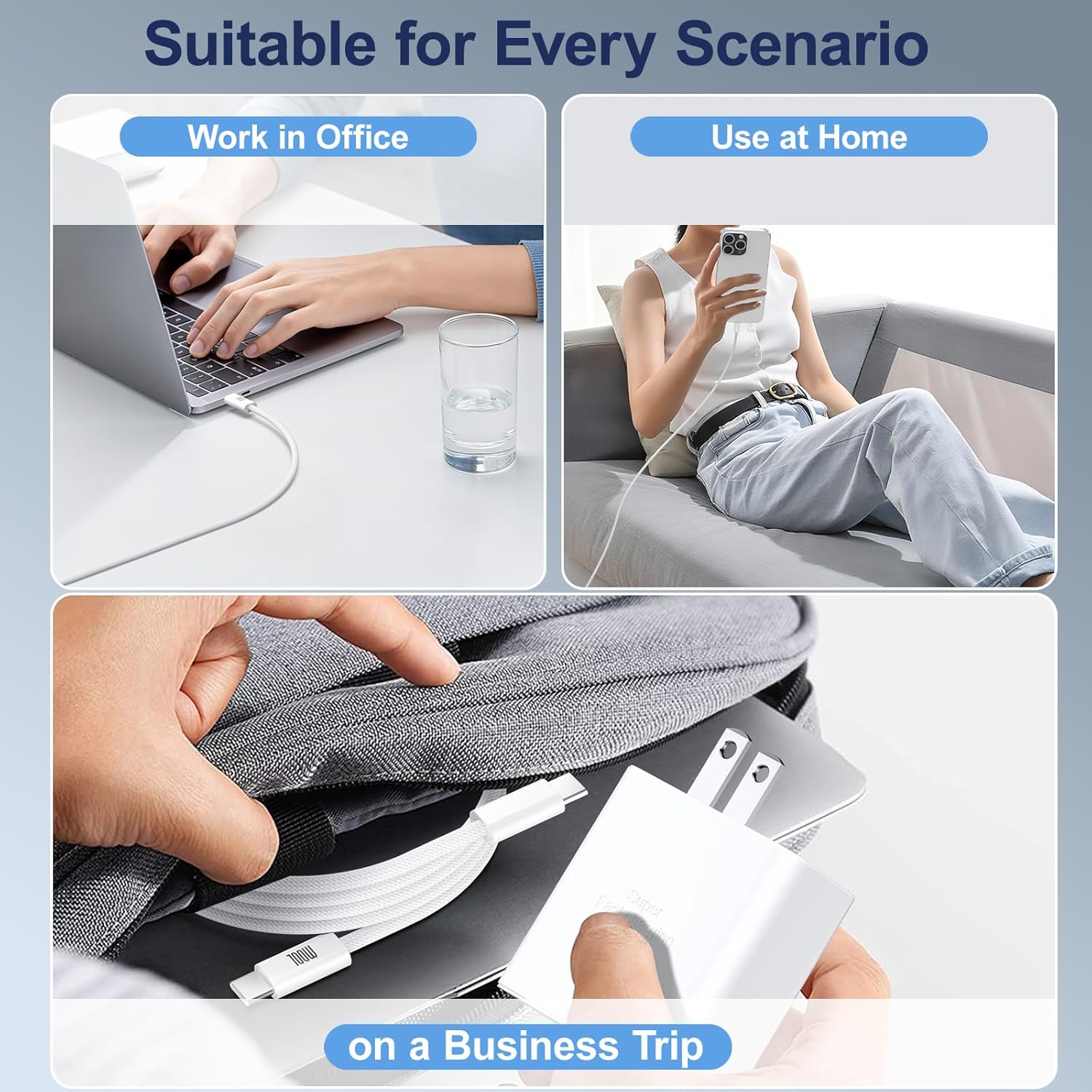 iPhone 17 16 Pro Max Charger Fast Charging,3Pack 45W USB C Super Fast Charger & 6FT Long Type C Charging Cable Cord for iPhone 17 Pro Max/17 Pro/17 Air/17/16 Pro Max/15,iPad Pro/Mini/Air,Galaxy S25