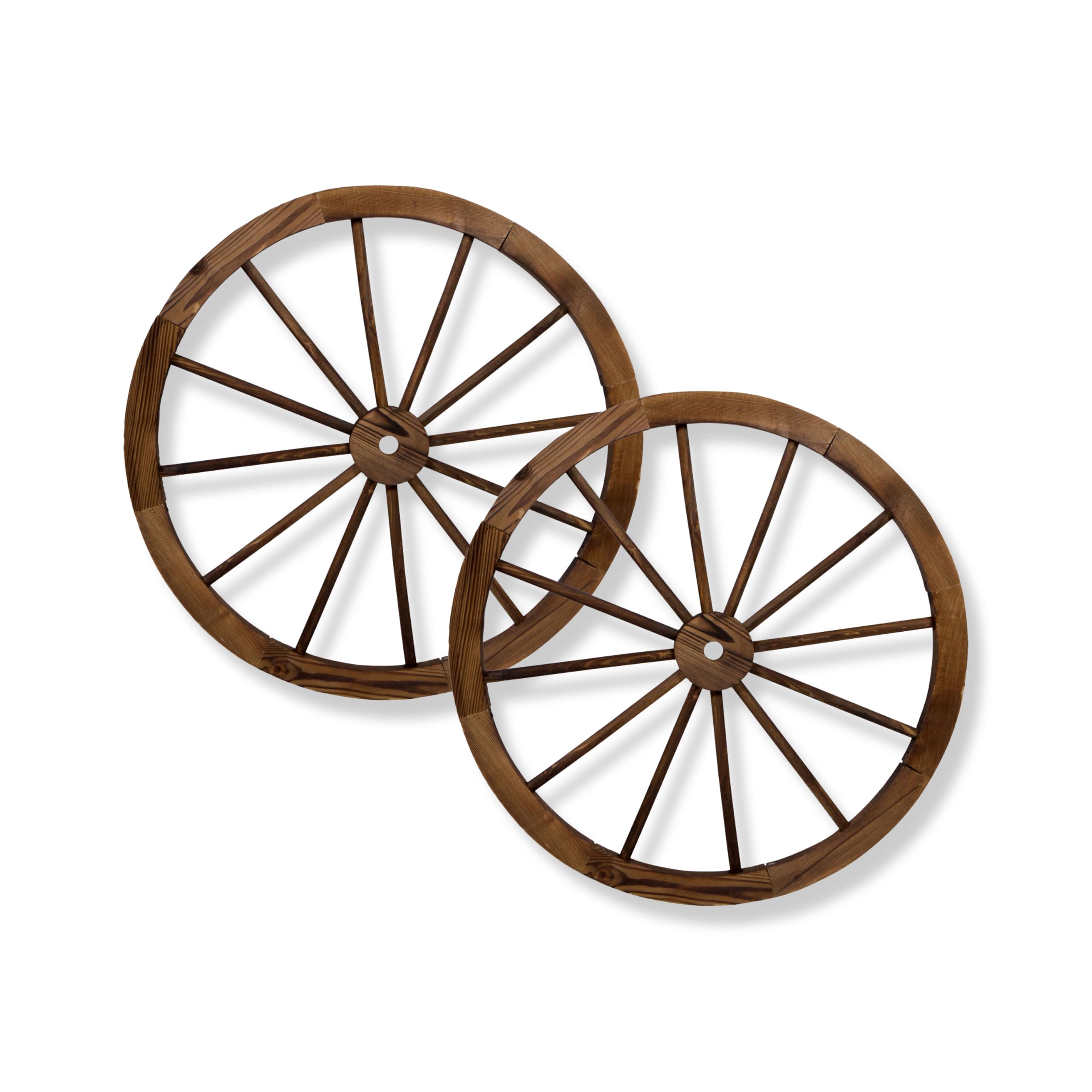 Shine Company 4952BT, 2 Pack, 32" Decorative Wagon Wheel Trellis, Burnt Brown