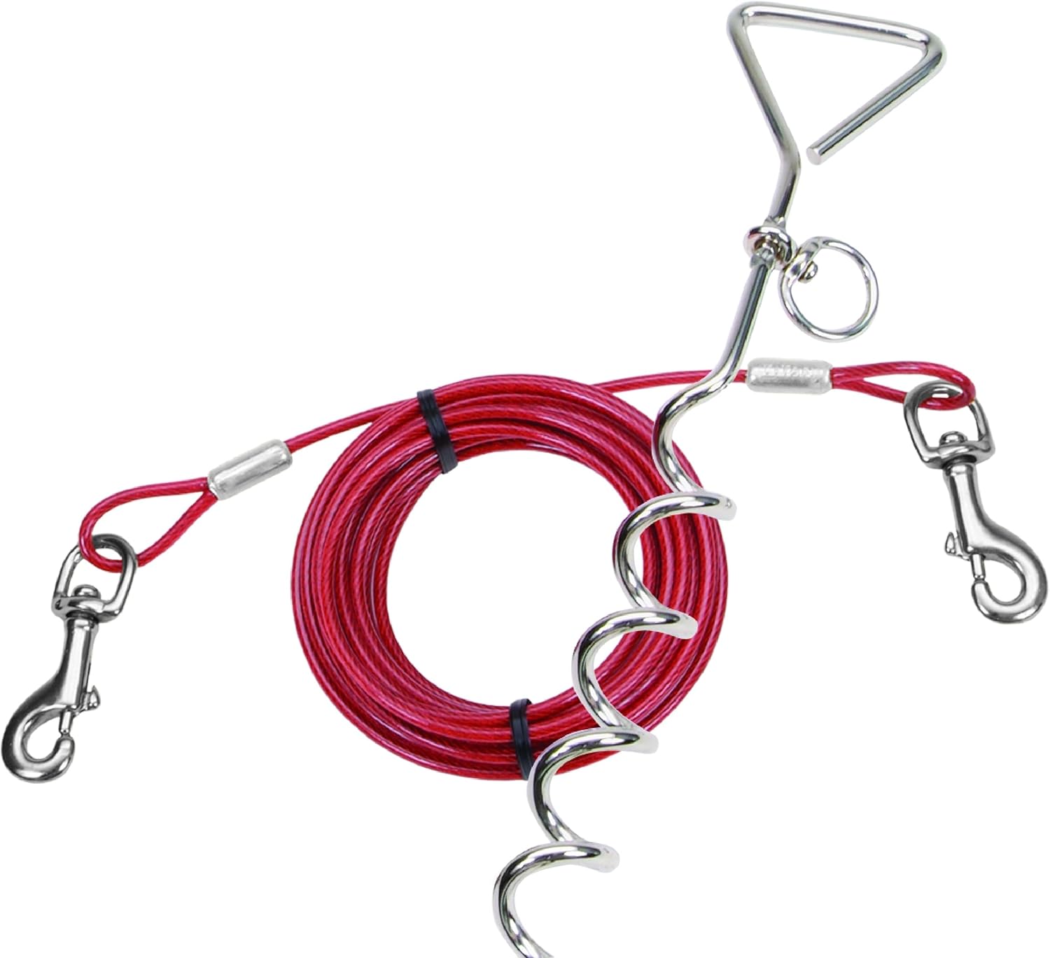 Coastal Pet Titan Dog Stake & Cable Tie Out Combos - Cable Tie Out for Dogs - Features Nickel Snaps - Durable, Heavy-Duty Dog Tie Out Cable - Quality Dog Supplies - 15'