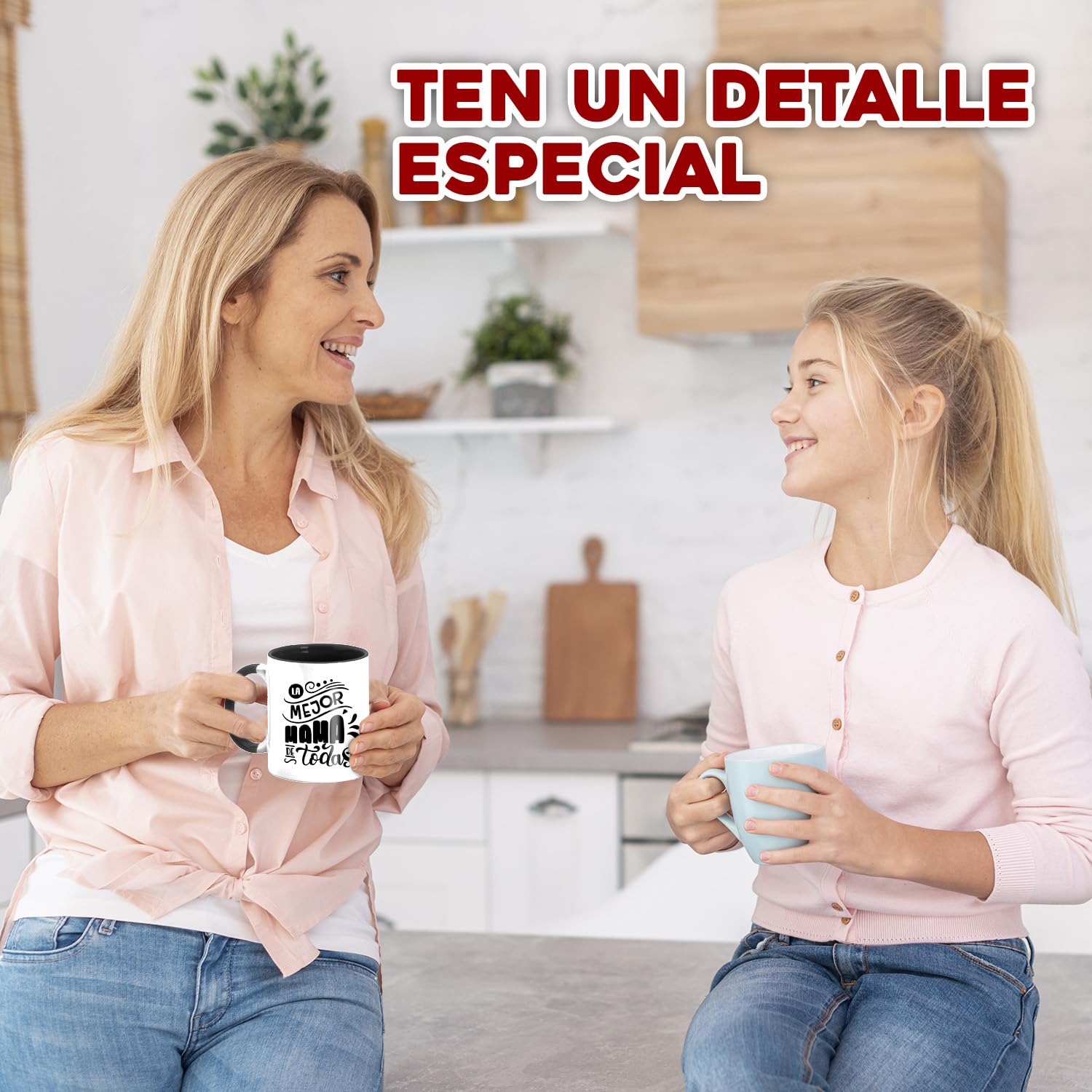 Taza Regalo Día de la Madre con de +14 Chocolates - Regalo Original con Chocolatinas Kinder,Milka,Kit-Kat y Chucherías - "La Mejor Mamá de Todas" — view 3
