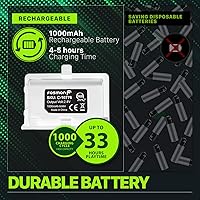 Vista 23 de Fosmon Carga rápida para Xbox Controller Charger Station para Xbox Series X S, Xbox One, Elite con 2 paquetes de baterías recargables de 5280 mWh