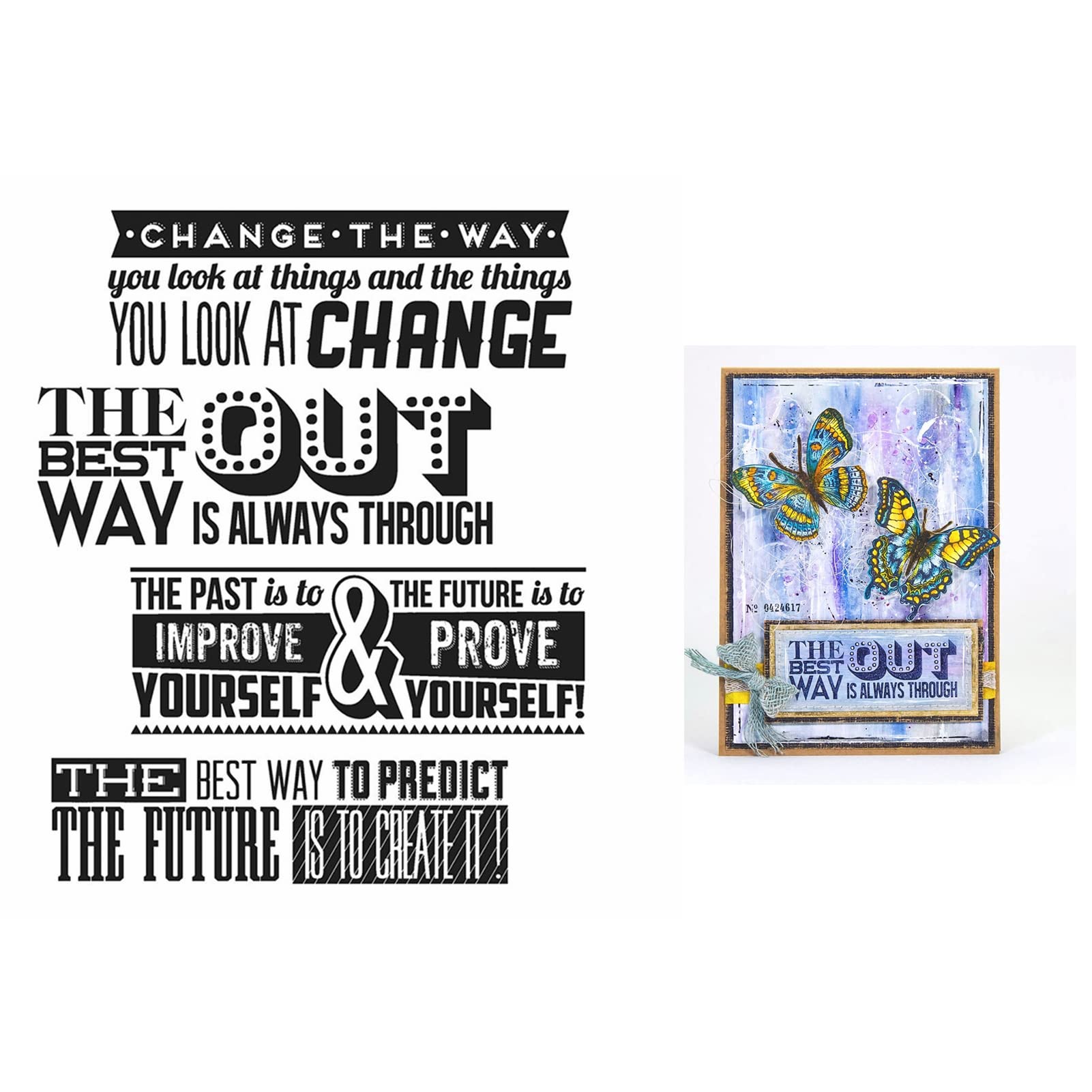 Change It Through Out Prove Yourself Words Phrases Clear Rubber Stamp DIY Scrapbooking Stamping Seal Silicon Stamp Craft Cardmaking Art Album Decor Gift Paper Card 5.5x8 inch