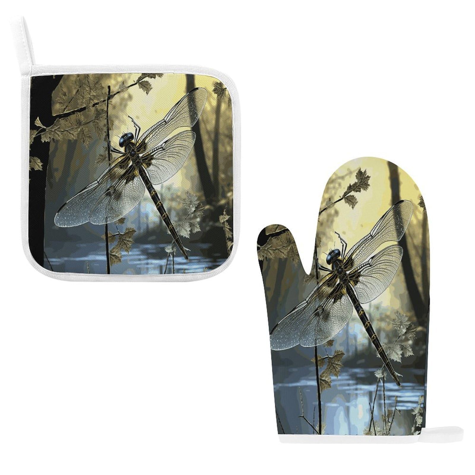 Fodpand Style Dragonflies Oven Mitts And Pot Holders Sets
