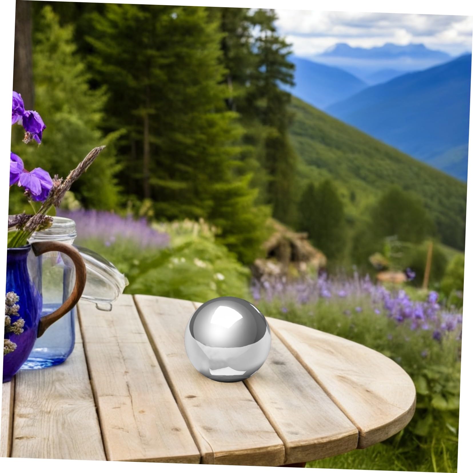 Sosoport 2 Pezzi Sfera Gazing in Acciaio Inossidabile Globo Riflettente Specchiato per Giardino Patio e Prato Sfera Decorativa Lucidata per Esterni