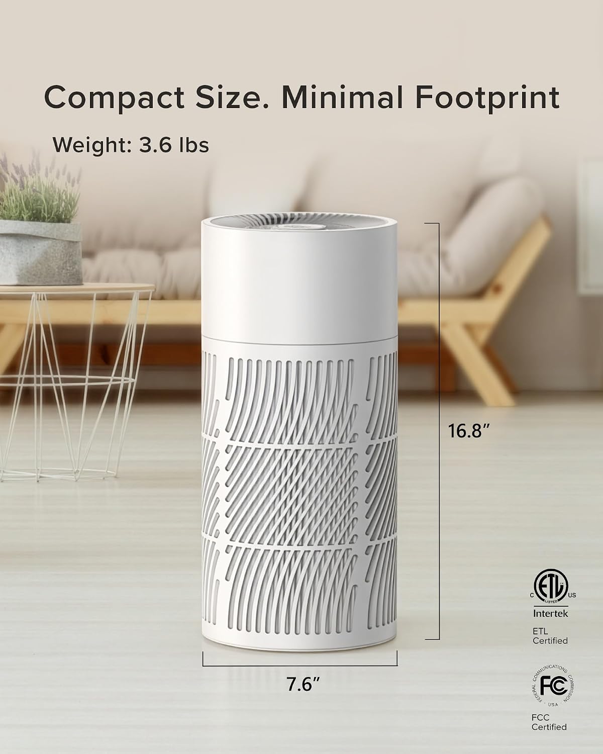 Nuwave OxyPure HEPA Purifier for Rooms up to 857 Sq Ft, H13 True HEPA & Carbon Filtration, Removes 99.97% Dust, Smoke, Pollen & Pet Hair, 360° Intake, Ozone-Free, Portable for Home, Model 47501V06