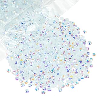 qiipii 8000PCS 3mm White AB Resin Rhinestones for Crafting White AB Flatback Jelly Rhinestones Bulk SS10 Non-Hotfix Stones Diamonds Crystals Gems for Mugs Tumblers Bottles Cups DIY Crafts Decoration