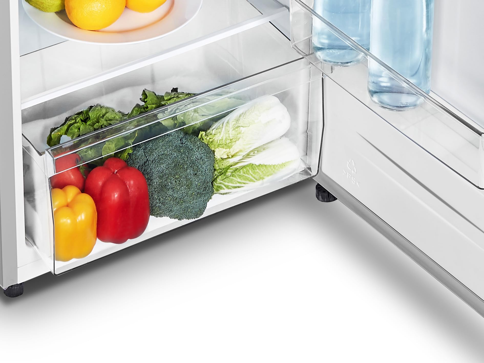 Gorenje RF414EPS4 Doppeltürkühlschrank mit Gefrierteil oben, 165 Liter Kühleil, 41 Liter Gefrierteil, LED Innenbeleuchtung, Energieeffizienzklasse E, 143,6cm x 55cm, Edelstahl-Look