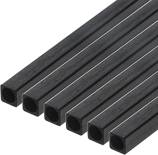 MECCANIXITY Carbon Fiber Square Tube 6x5x420mm Pultruded Carbon Fiber Tubing for RC Airplane 6 Pcs