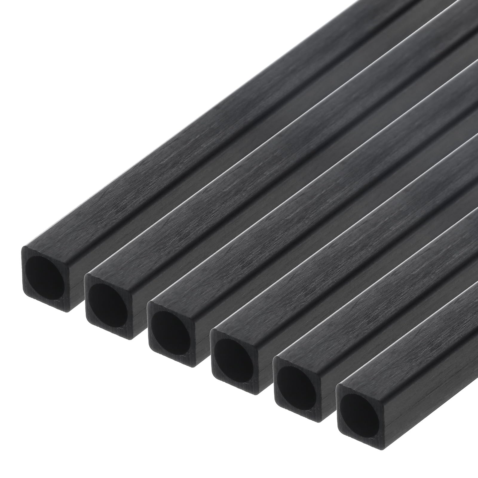 QUARKZMAN Tube Carré en Fibre de Carbone 6x5x420mm, Tube en Fibre de Carbone Pultrudé pour Avion RC - Lot de 6