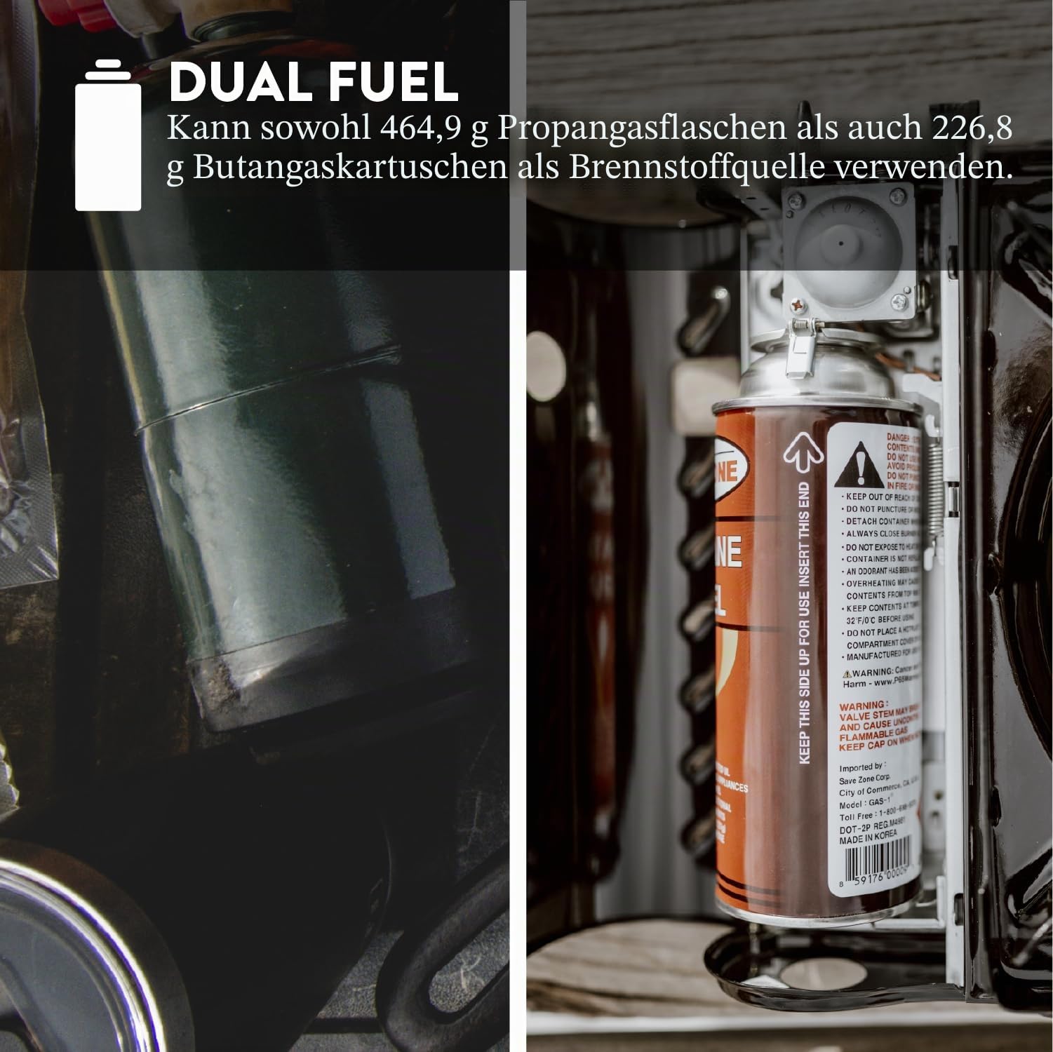 Gas One GS-3900 New Butan Portable Stove with Brass Burner Head, Dual Spiral Flame 15.000 BTU Gas Stove