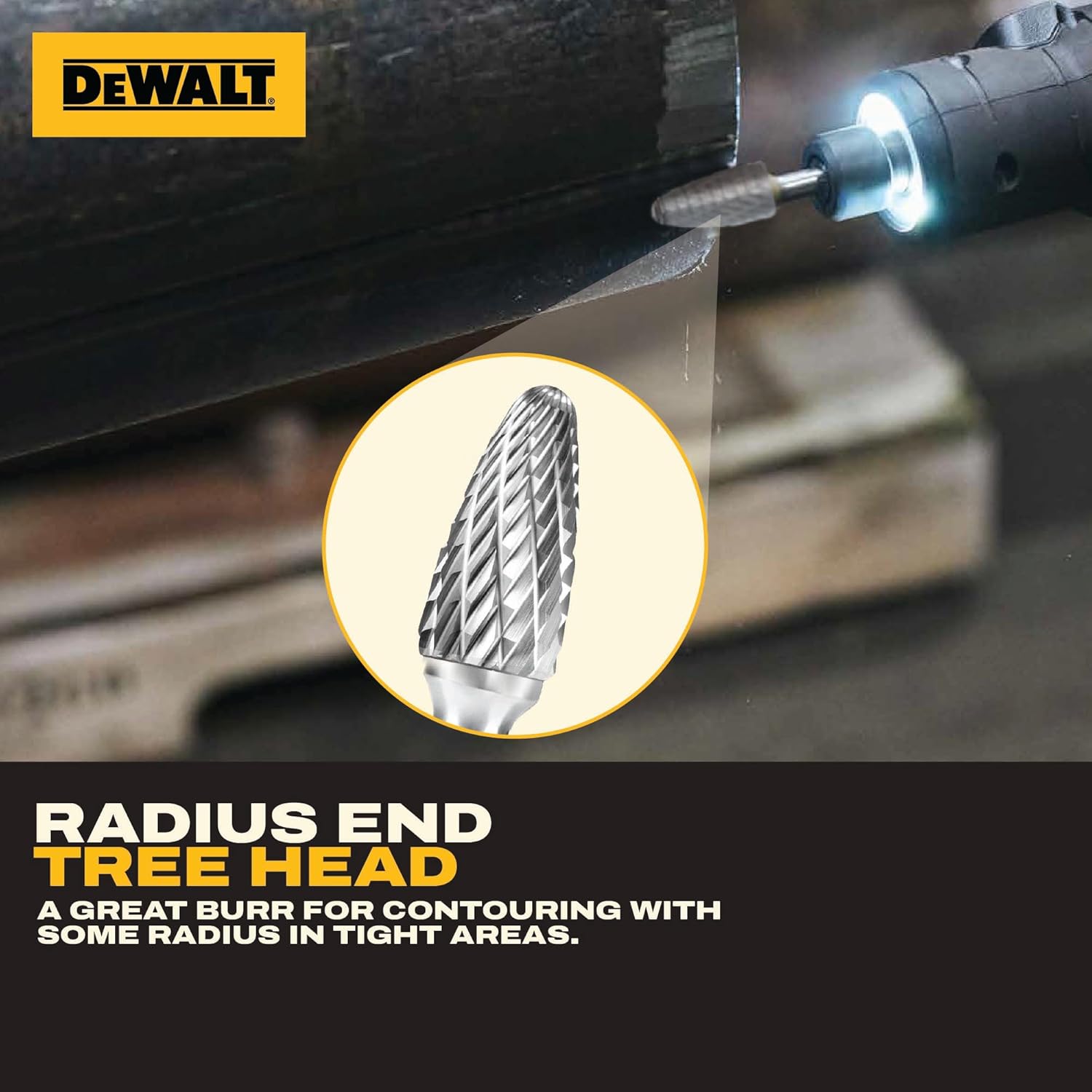 5 Pack DEWALT Carbide Burrs Size 5