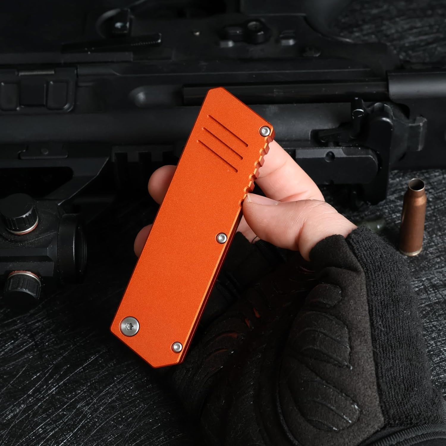 Utility Pocket Knife, Aluminium Survival Knife - 6.9" Multipurpose Tactical Outdoor Tool, Folding knives Practical Lightweight Camping Compact Work knives(Orange)